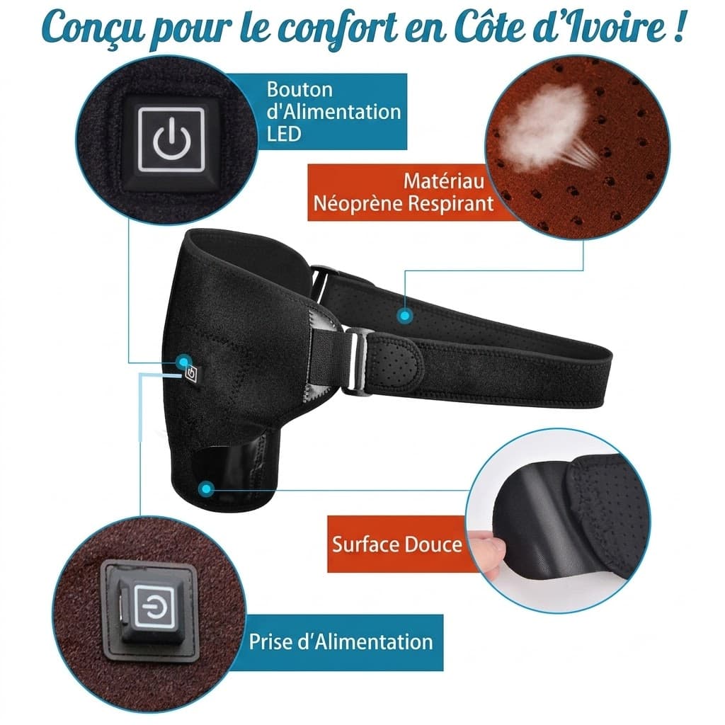 Support d'épaule chauffant USB réglable à trois niveaux 4